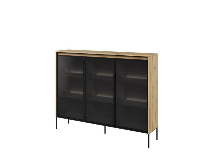 Compleo Vitrine FLORE Moderne Standvitrine mit gehärtetem Glas