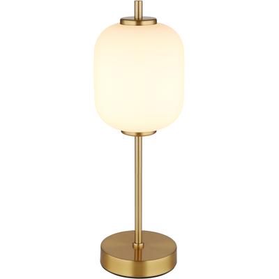 GLOBO LIGHTING LED Tischleuchte "EWALD", gold (messingfarben), 1 Stk., Leuchten, Tischleuchte/Glas opal/höhenverstellbar/messingfarben, LED Tischleuchte