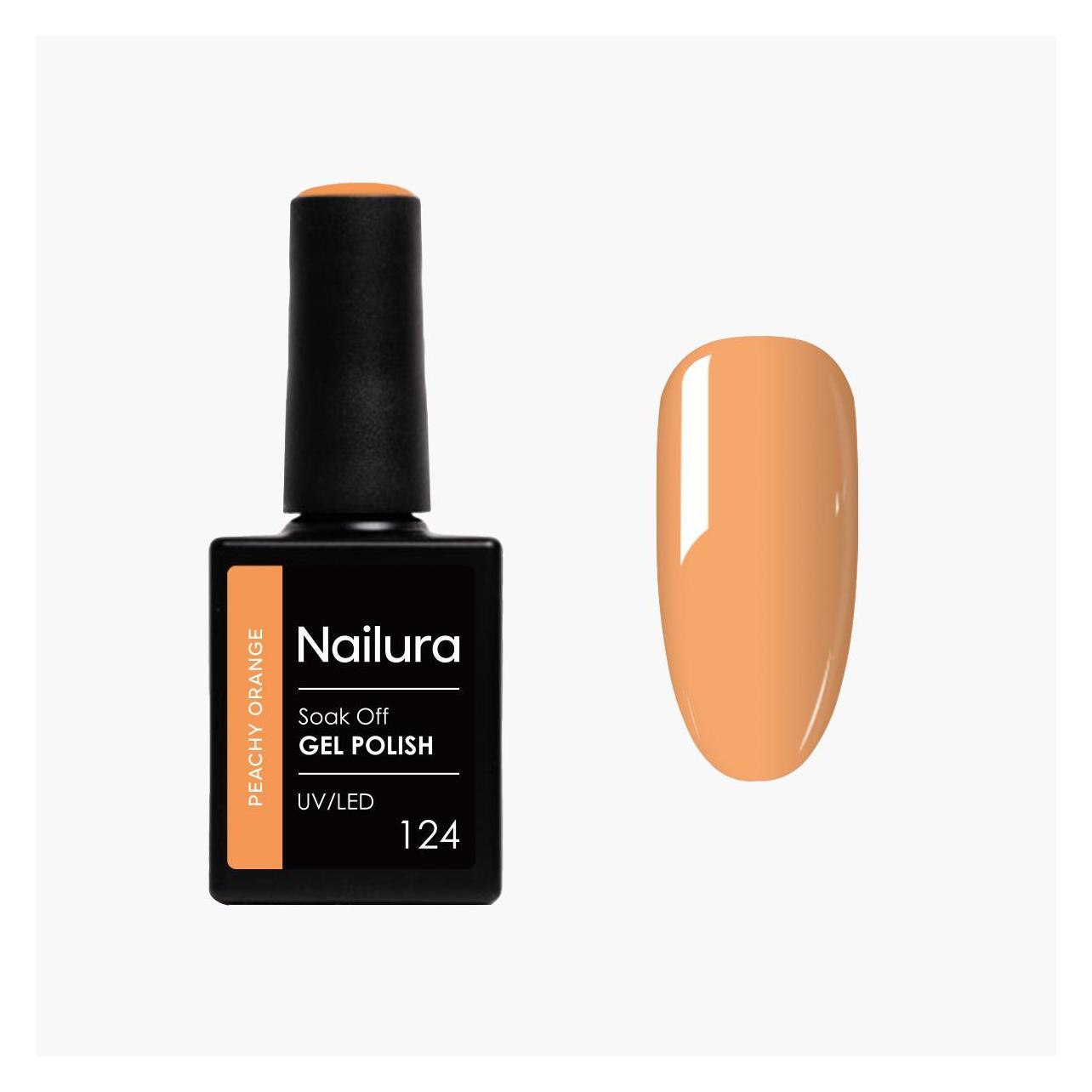 Nailura - Gel Polish 124 - Peachy Orange - 10 ml (Peachy Orange, UV-Gel Lack) (70143)