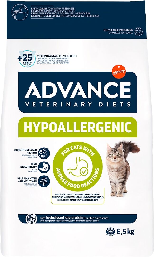 Advance Veterinary Diets Pienso para gatos adultos Advance Hypoallergenic Dietas veterinarias.  (6,5 Kg)