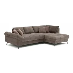 SOMETA Ecksofa Atlanta Stoff Grau Taupe