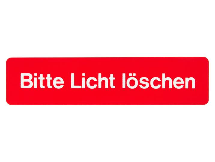 Bitte Licht Löschen Schild Rot 24.5 × 5.8 cm