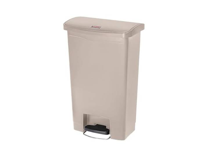 Rubbermaid Commercial Products Slim Jim Tretmülleimer aus Kunststoff 50 l Innenraum-Mülleimer für Medizin, Büro, Gewerbe, Küche und Bad Beige 1883458