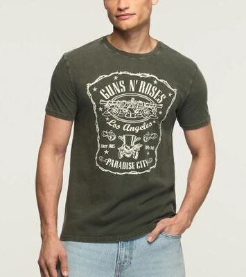 Lucky Brand Guns N Roses Tee - Men's Clothing Tops Shirts Tee Graphic T Shirts in Raven, Size XL