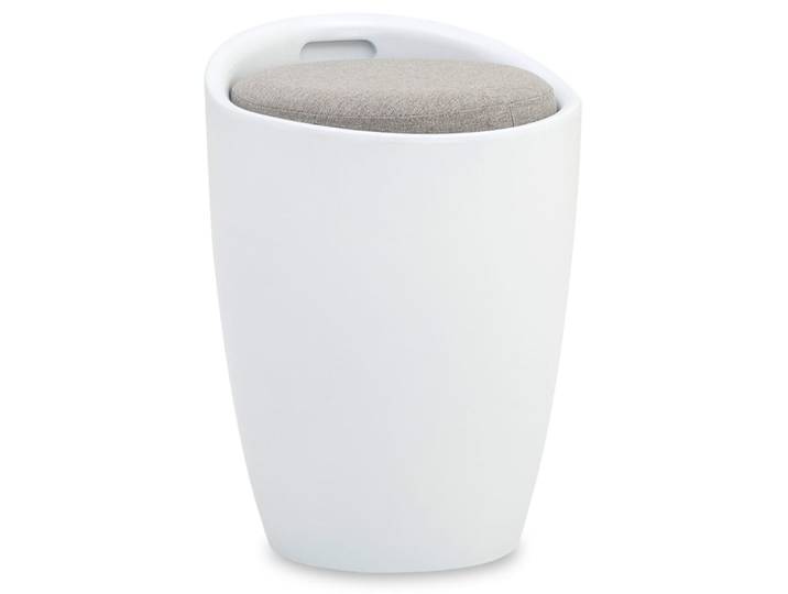 Tabouret coffre de rangement, blanc/gris