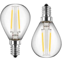 HWH LED Filament Lampe G45, 2er Set, 300°, E14, 2,5W, 2700K, 250lm BLU-49798