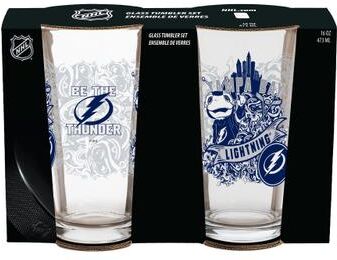 Evergreen Tampa Bay Lightning 16 oz Pint Glasses, Set of 2 - 16 oz