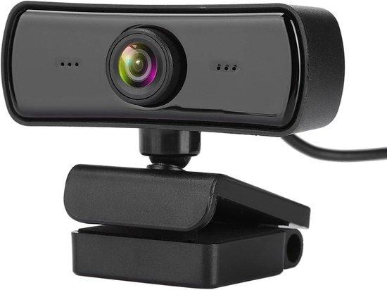 ASHATA HD-webcamera met ingebouwde microfoon, 4K Full HD USB-camera voor live broadcasts en online lessen, Zwart