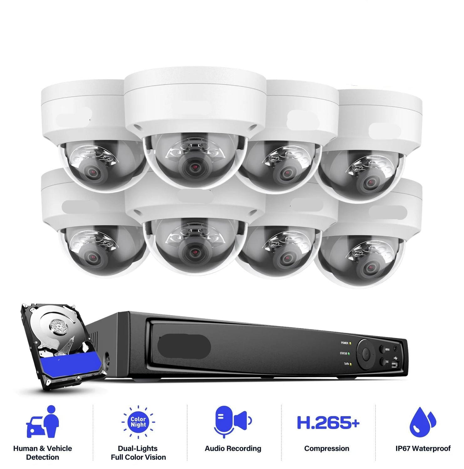 Selius 4K 8-kanaals PoE Netwerk CCTV Camerabewakingssysteem met NVR Recorder
