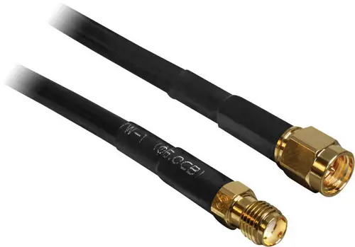 Delock WLAN-Antennen Verlängerungskabel [1x SMA-Stecker - 1x SMA-Buchse] 2.00 m Schwarz vergoldete Steckkontakte