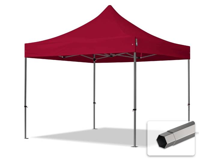 TOOLPORT 3x3 m Tonnelle pliante Acier\, PES 750\, rouge