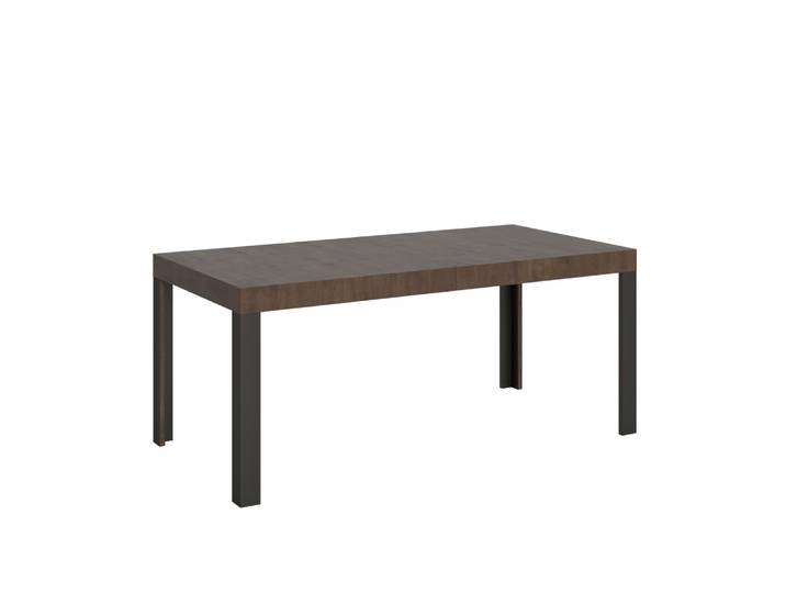 Table extensible effet bois noyer 90x200/304 cm