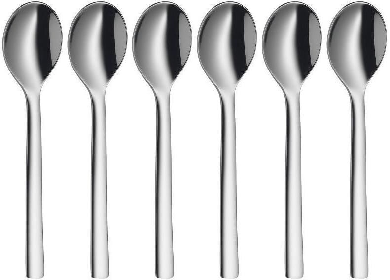 Espressolöffel WMF "Nuova 6 Stück", silber (silberfarben), 6 Stk., Esslöffel, Espressolöffel silberfarben 6 Stk.