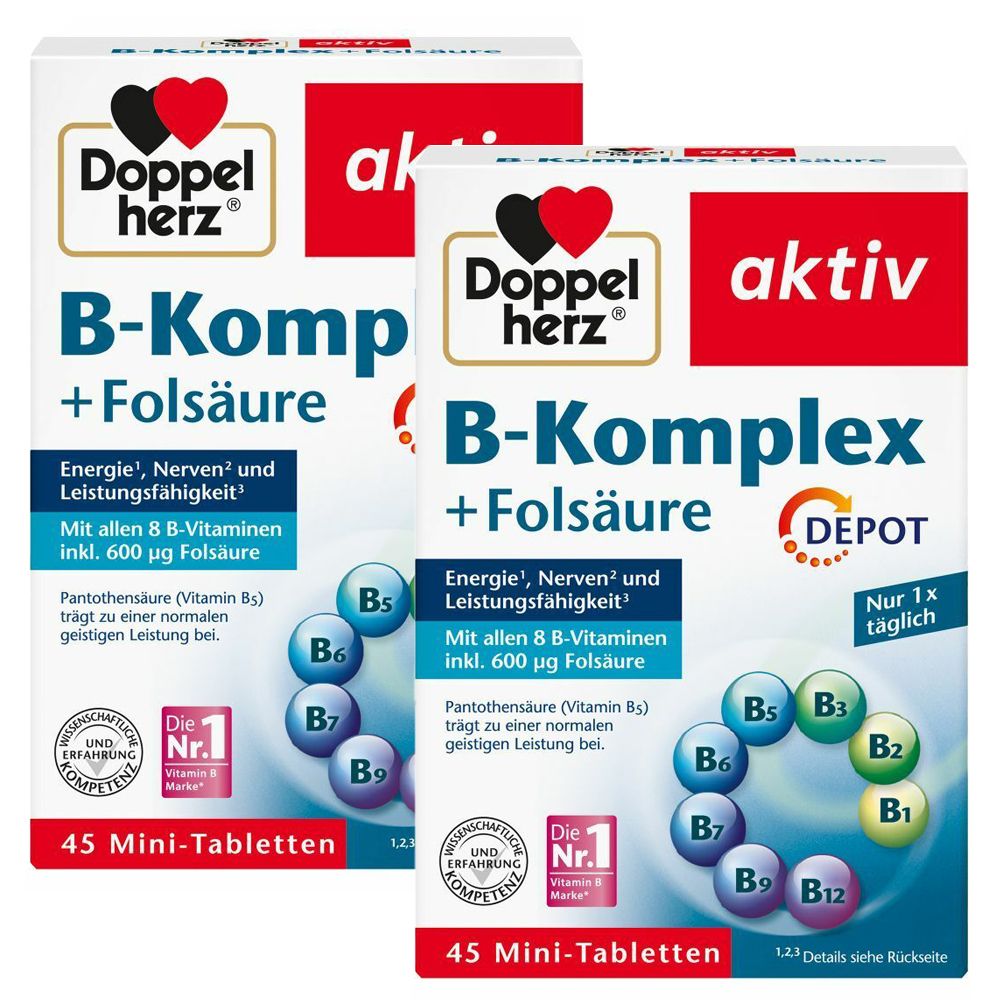 Doppelherz B-Komplex+Folsäure Tabletten Doppelpack 2x45 St