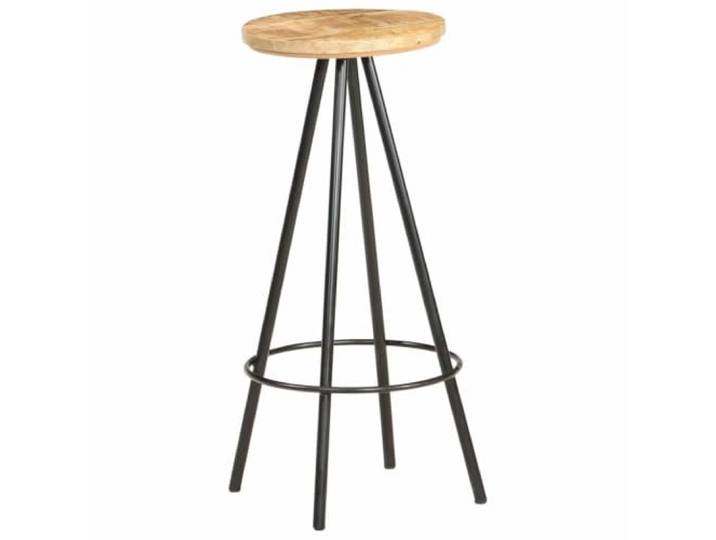 HBBMGYD Barhocker, 2 Stück, Mangoholz, unbehandelt Industrieller Stil, pulverbeschichtetes Eisengestell, integrierte Fußstütze, 110 kg pro Sitz, einzigartige Maserung