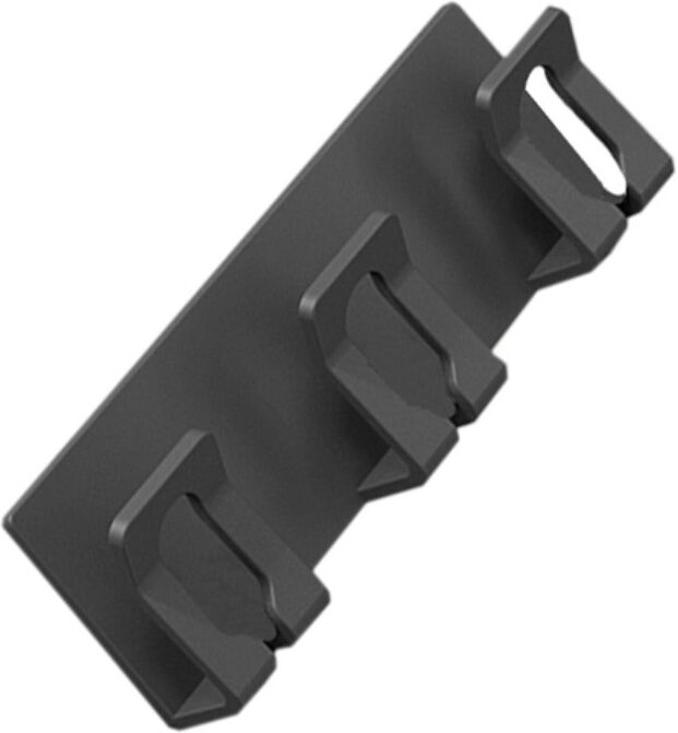 INF Wand-Zahnbürstenhalter 3-fach, Space-Aluminium, bohrfreie Montage mit U-förmigen Clips und ablaufendem Design Grau