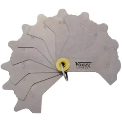 Vogel, Messlehre, 474401 Schweissnahtlehre Edelstahl 12 Klinge 3 - 12 mm
