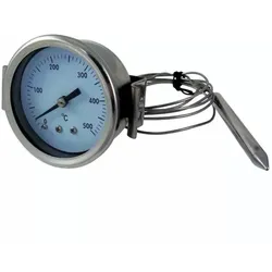 Giemme Spoleto – Professionelles Edelstahl-Ofen- und Grillthermometer 0–500 °C, Flanschanschluss
