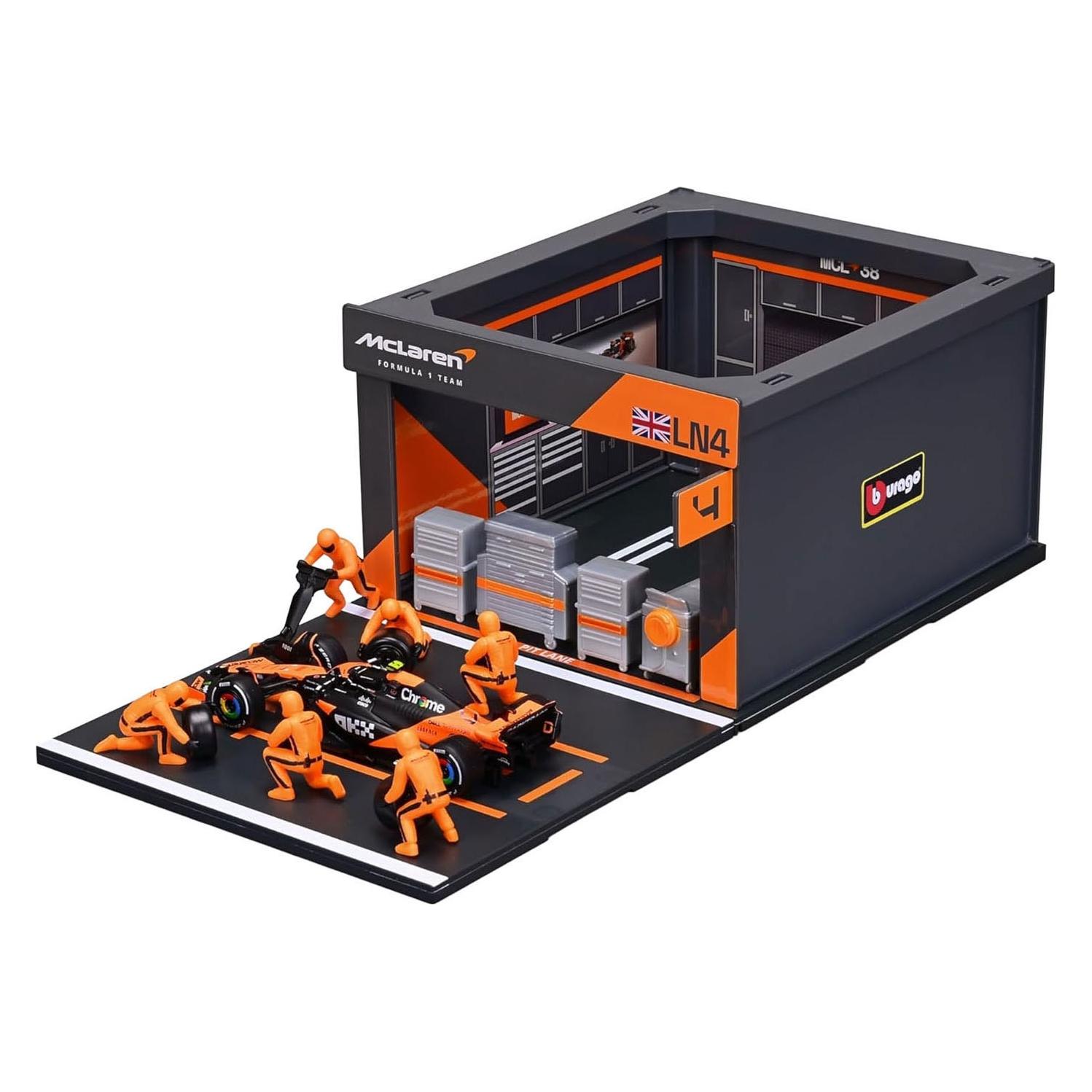 Bburago Spielset - F1 McLaren MCL38 - Norris - Pit Pass (18-38451N)