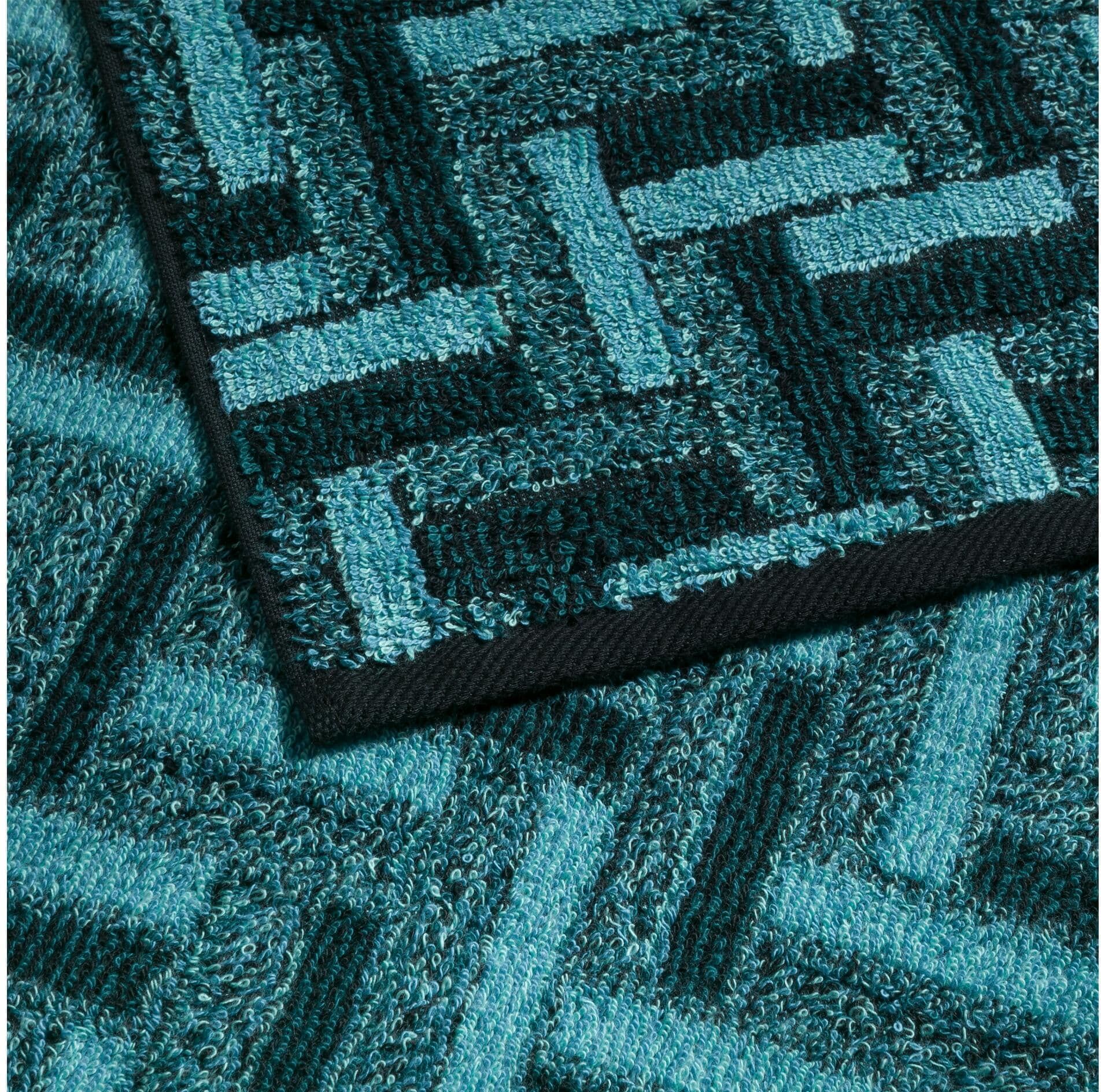 Duschtuch MÖVE "Tide", blau (deep lake, turquoise), B:67cm L:140cm, Walkfrottier, Handtücher, Duschtuch, im Jacquard-Design deep lake, turquoise B/L: 67cmx140cm, 1 Stk.