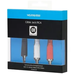 D2 Diffusion C ble Jack3,5mm m le/2RCA m le 50cm (0.50 m, AUX Kabel, Cinch Kabel), Audiokabel