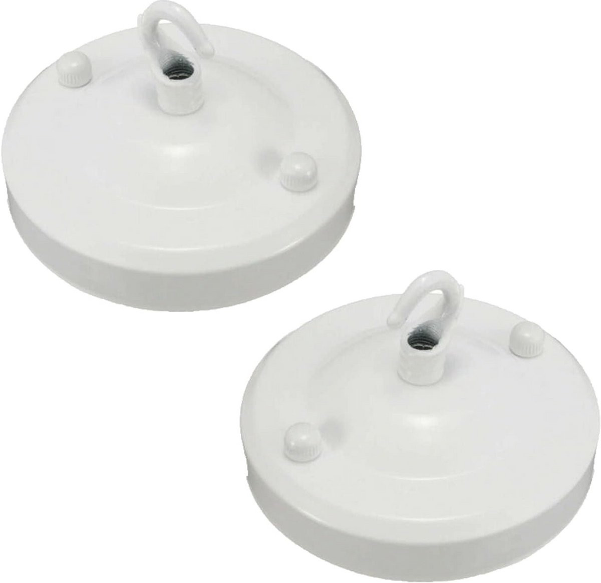 2x Witte Plafondrozet voor Hanglamp en Kroonluchter - 108mm Metalen Montageplaat