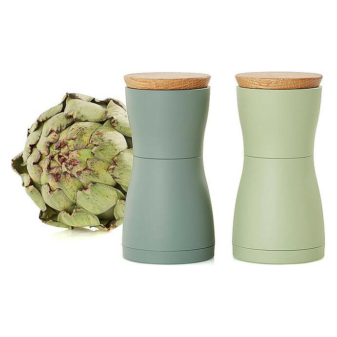 AdHoc Set Pfeffer- und Salzmühle Twin, dark green&light (Pfeffer, Salz) (35601440)