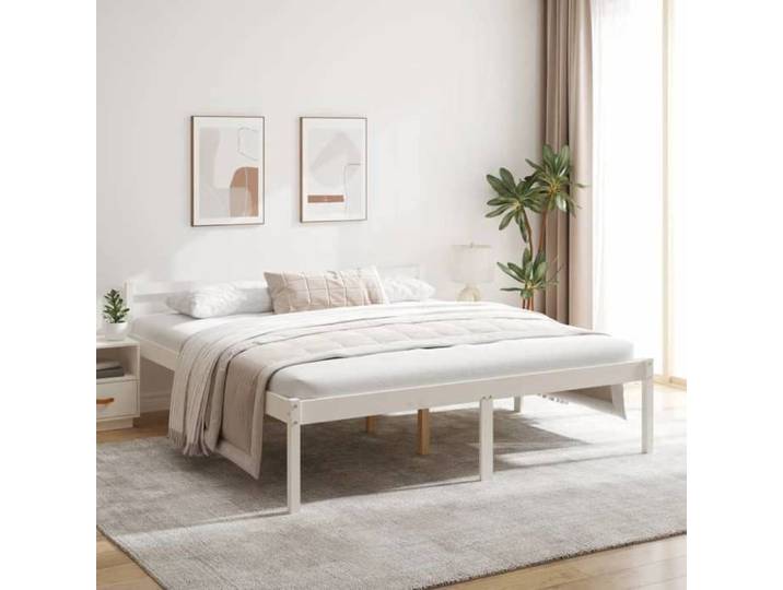LEMON*Lit pour personne âgée - Structure de lit - 2 Personne lit d'appoint blanc 180x200 cm SOLOMON6009 Août