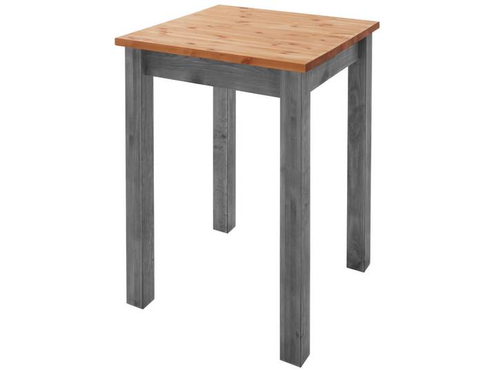 Boxxx Bartisch, Grau, Laugenfarbig, Holz, Kiefer, massiv, quadratisch, eckig, 78x103x78 cm, in verschiedenen Größen erhältlich, Holzdekoren erhältlich, Küchen, Küchenmöbel, Küchentische