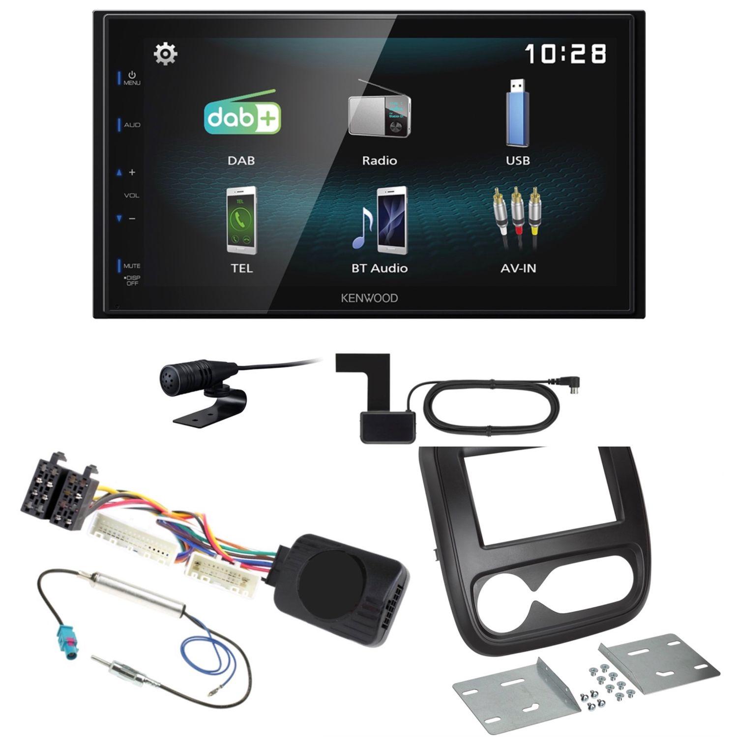 Kenwood DMX-125DAB USB MP3 Bluetooth Digitalradio Einbauset für Fiat Talento