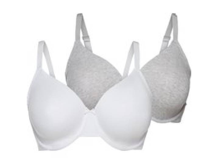 ESMARA® Lot de 2 soutiens-gorge femme (gris/blanc)
