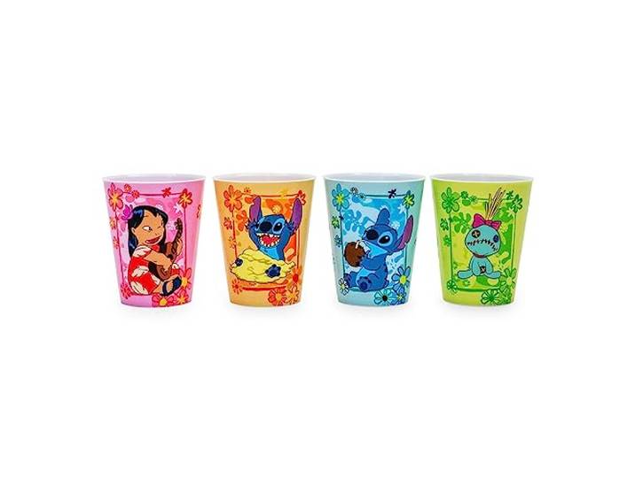 Disney Lilo & Stitch Tropical Mini-Becher aus Kunststoff, 57 ml, 4 Stück, Whiskey-Schnapsgläser, Barzubehör, Trinkgeschirr
