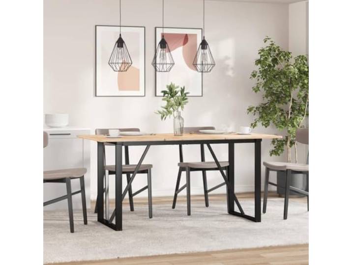 Xolmizyn Tischbeine O-Form, Metall Gestell Esstisch 140x60x73 cm Schwarz Pulverbeschichteter Stahl, Industrial Style, Stabile Montageplatte