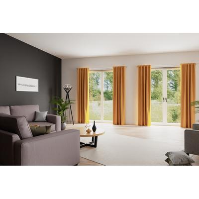 Vorhang HOMING "Velia" Gr. 1, gelb (safran), B:140cm H:245cm, Polyester, Gardinen, Fertigschal