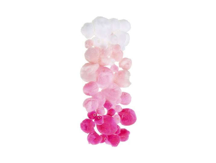 Glorex Acryl-Pompons mit Öse Rosa 45 Stück