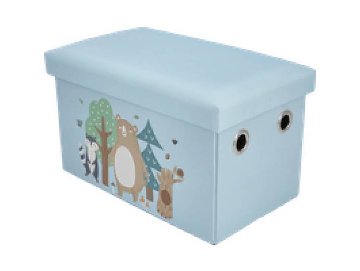 LUPILU® Coffre à jouets enfant avec rangement (bleu clair)