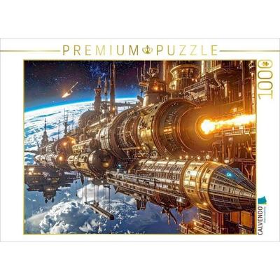 CALVENDO Puzzle Düsentests von Raumschiffen auf einer Spacewerft im ORBIT | 1000 Teile Lege-Größe 64x48cm Foto-Puzzle für glückliche Stunden