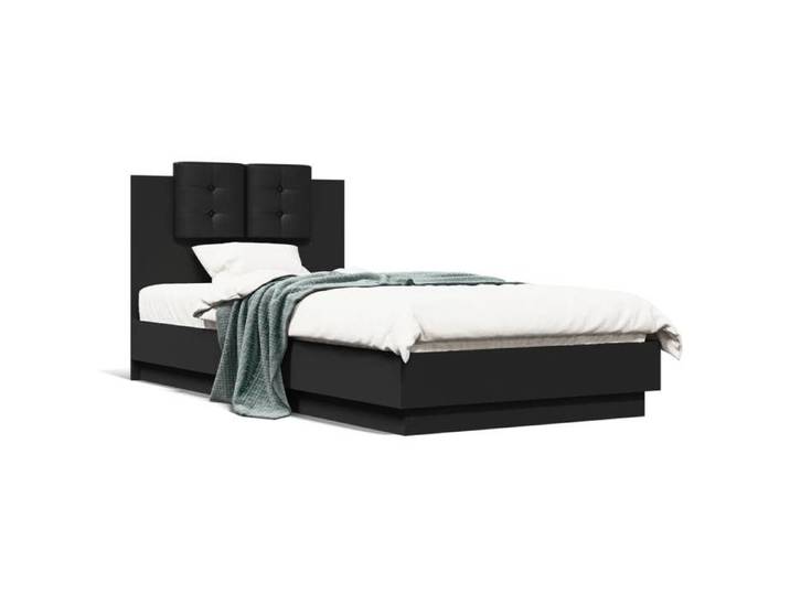 Promo 2026  Lit simple&lit adulte Structure de lit - Cadre de lit - noir 90x190cm 5713426