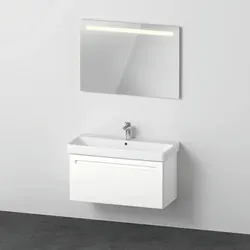 Duravit No.1 Möbelset 1000, inklusive Waschtisch, Waschtischunterbau, Spiegel, N10183018180000, Farbe: Weiß Matt Dekor