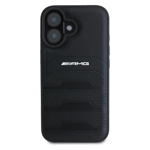 Mercedes AMG AMHCP16SGSEBK iPhone 16 6.1" czarny/black hardcase Leather Debossed Lines Black Logo (Apple iPhone 16) (AMG00085-0)
