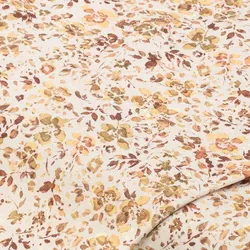 Baumwoll-Canvas Blumen klein "Doreen", natur-color