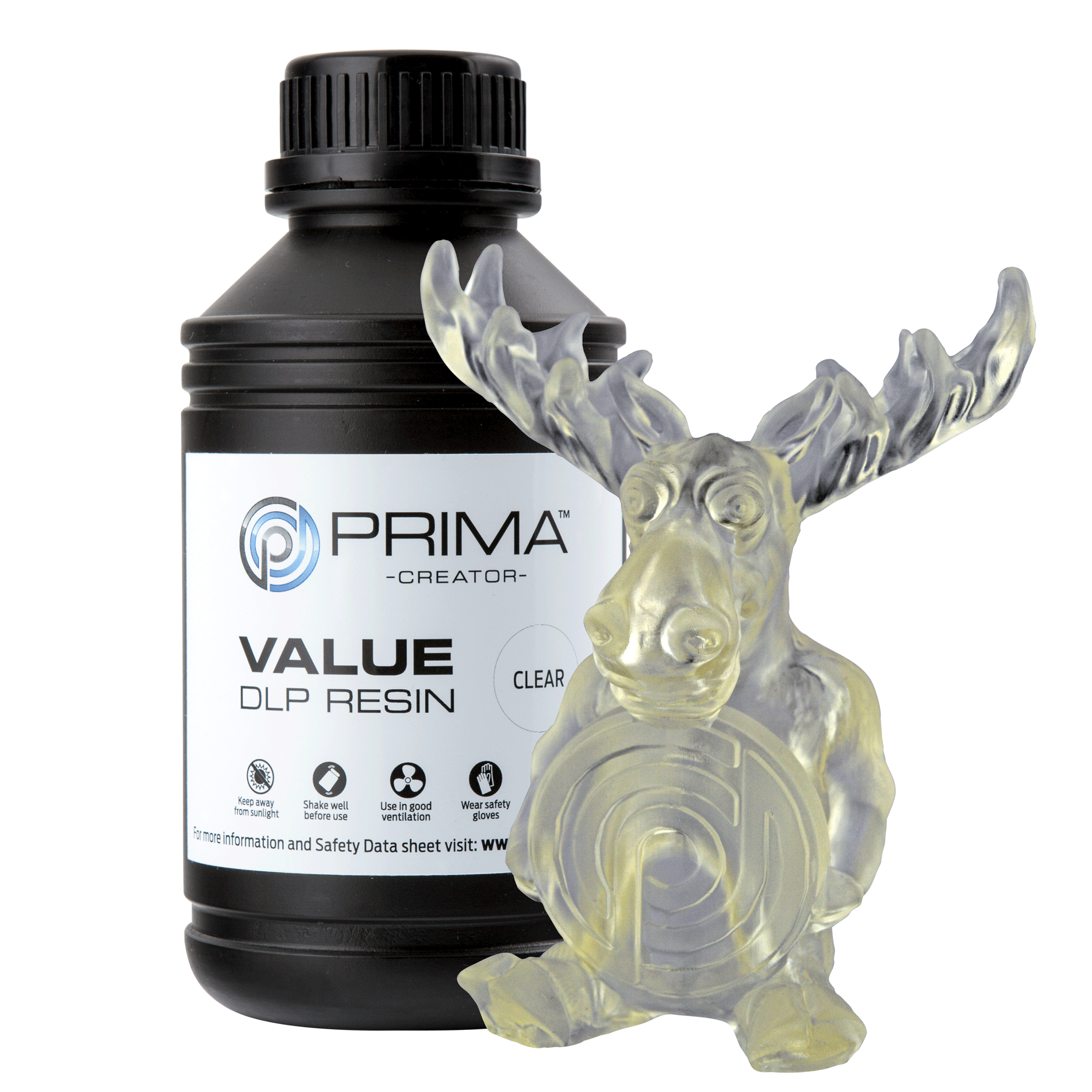 PrimaCreator Value UV / DLP Resin - 500 g - Clear PV-RESIN-B405-0500-CL