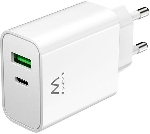 Ewent Carregador USB + USB-C  EW1325 - Branco