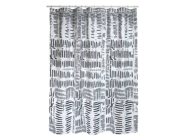 Spirella Duschvorhang Connection, Schwarz, Graphik, 180x200 cm, antibakteriell, wasserundurchlässig, wasserabweisend, Heimtextilien, Badtextilien, Duschvorhänge