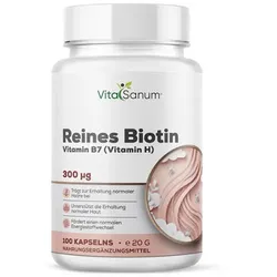 VitaSanum®- Reines Biotin (Vitamin B7) (Vitamin H) 300 mg – 1 Kapsel Tagesportion