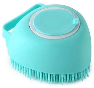 Multisell Products Hub Soft Silicone Pet Bath Brush, Bathroom Puppy Dog Cat Massage Gloves, Safe Grooming Accessories For Pets heart shaped Blue