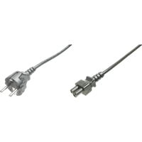 Deutsches Netzanschlusskabel schwarz, 1,80 Meter, "Micky Maus"-Stecker