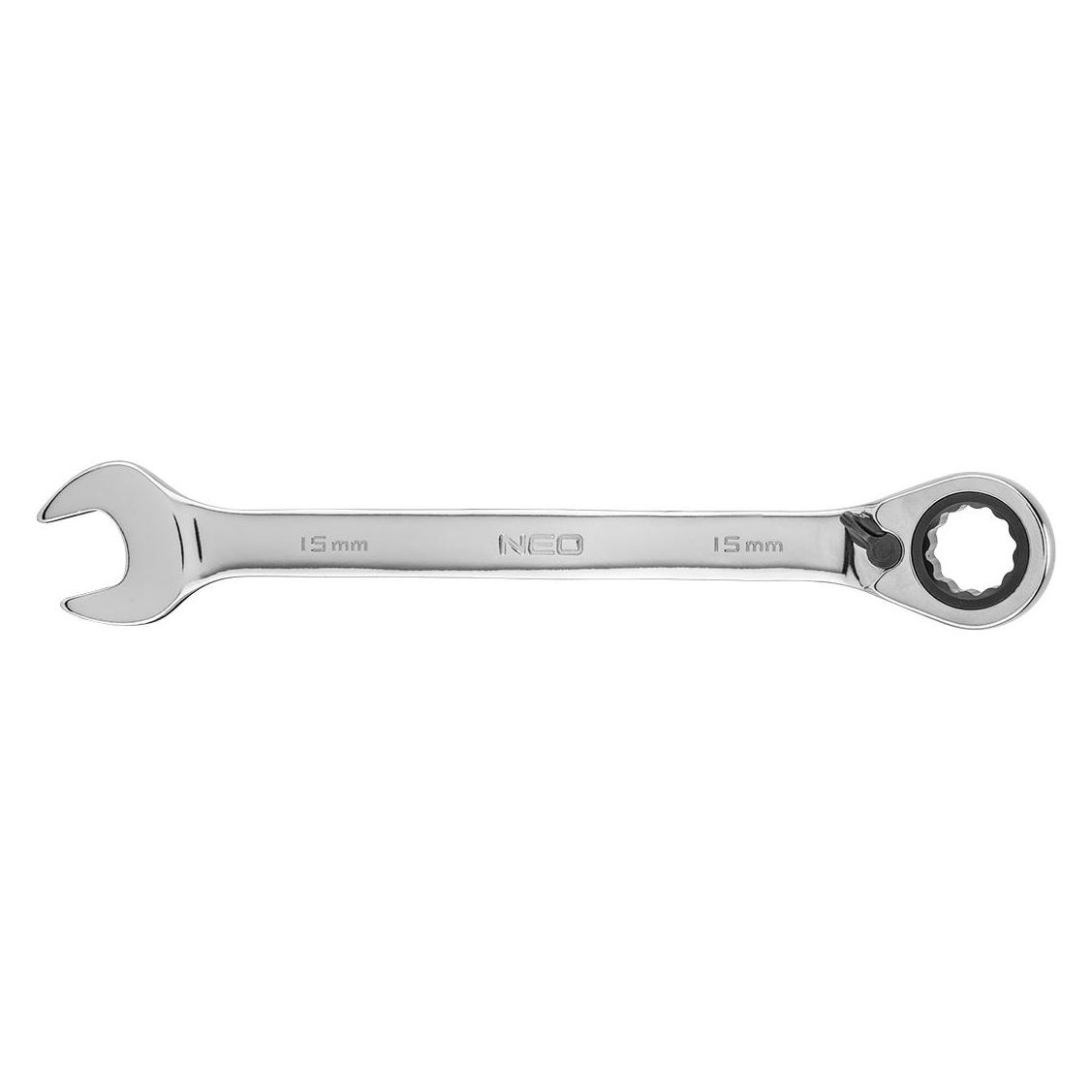 Neo Ringschlüssel (Ratschen-Maulschlüssel mit 15-mm-Schalter) (15 mm) (09-327)