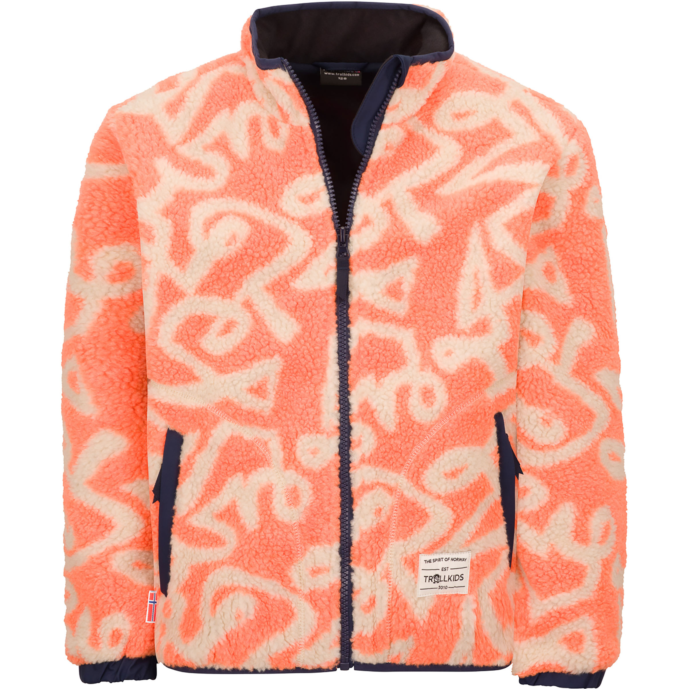 Trollkids Lyngdal Kinder Fleecejacke orange Größe 128 Lifestyle Schnell trocknend