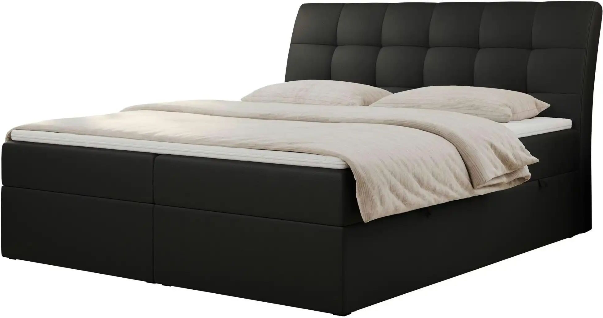 Höffner Boxbett mit Bettkasten Diegos ¦ schwarz ¦ Maße (cm): B: 160 H: 118